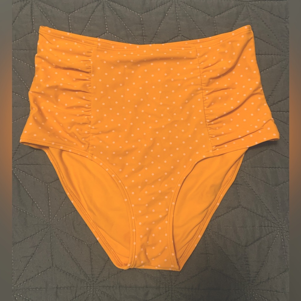 High Waisted Yellow Polka Dot Bikini Bottom